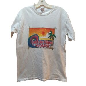 Catch the Fitness Wave event t-shirt M vintage Forsyth county NC palm tree sun